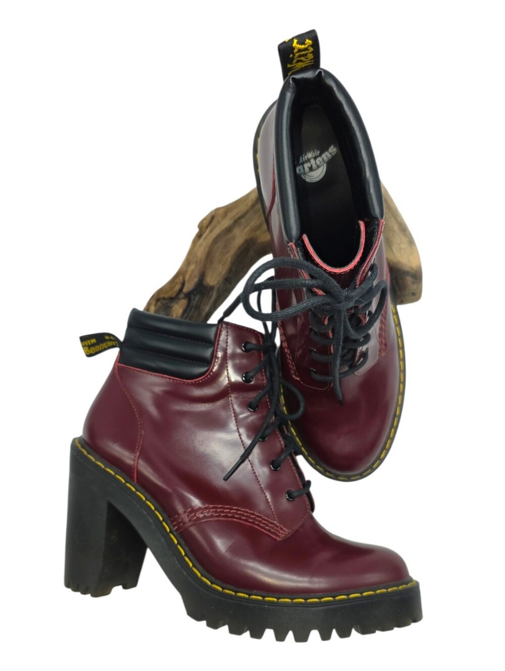 Dr. Martens Persephone Cherry Red Platform Heeled Boots EU 39 US 8